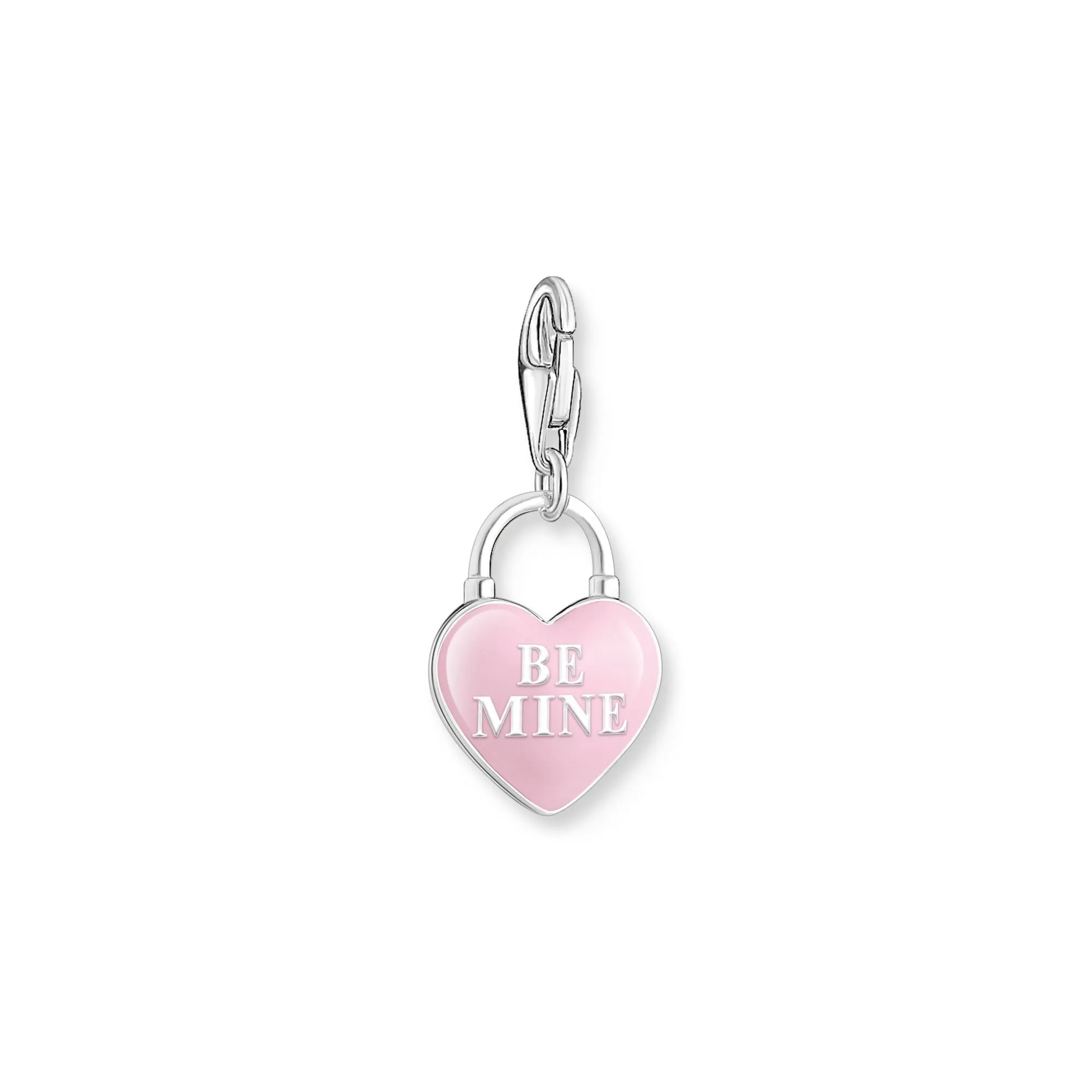 Thomas Sabo Damen Charms Schmuck Rosa Herz Vorhängeschloss Anhänger Silber
