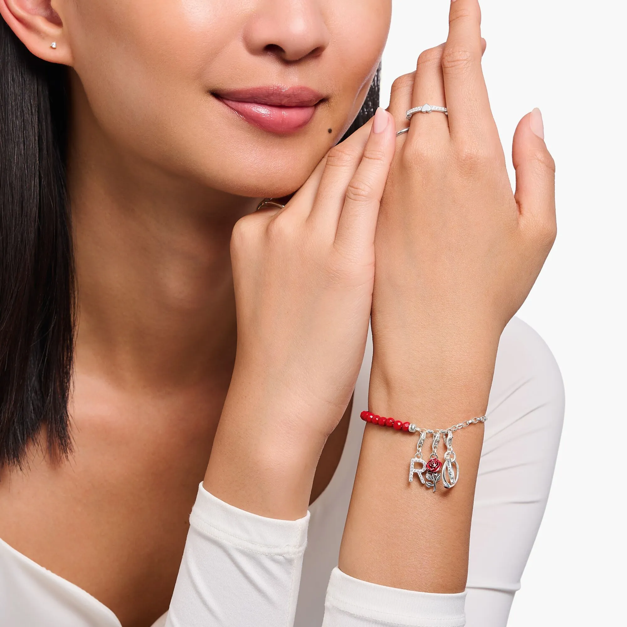 Thomas Sabo Damen Charms Schmuck Rosen-Anhänger Anhänger Silber