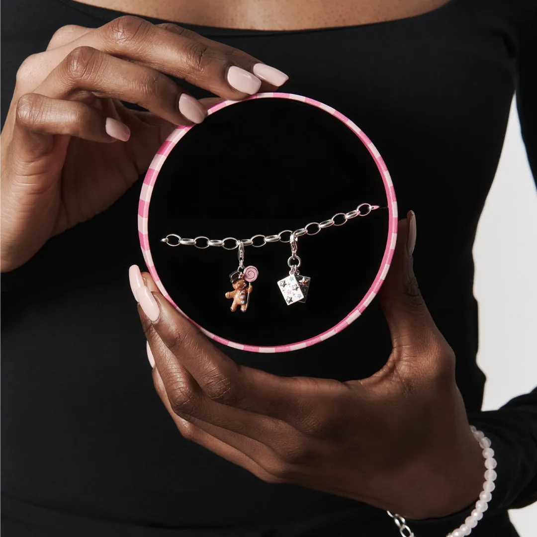 Thomas Sabo Damen Charms Schmuck Silber geschwärzter Lebkuchenmann Anhänger mit Lollipop