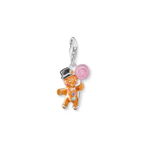 Thomas Sabo Damen Charms Schmuck Silber geschwärzter Lebkuchenmann Anhänger mit Lollipop