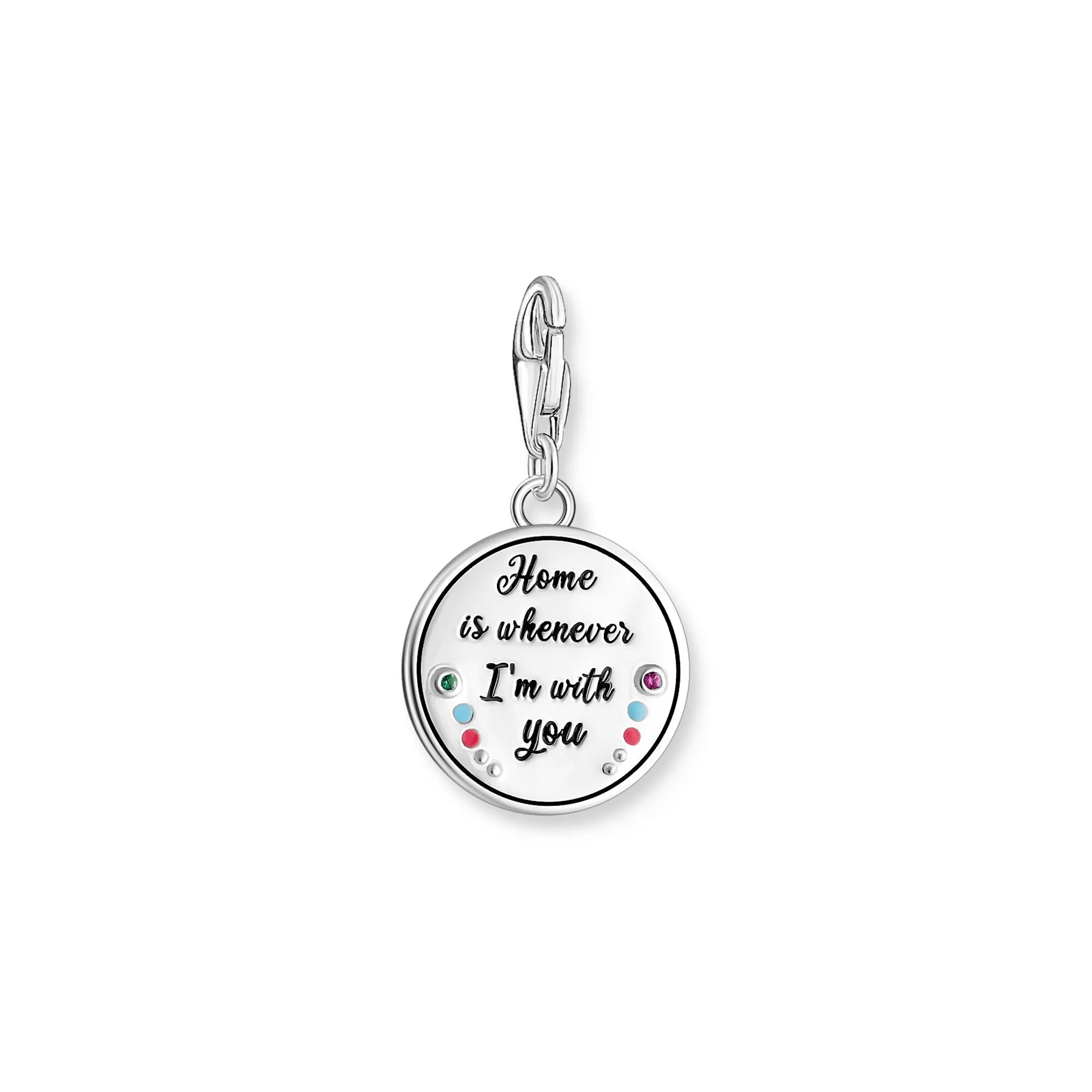 Thomas Sabo Damen Charms Schmuck Silber geschwärztes Iglu Charm mit Steinen
