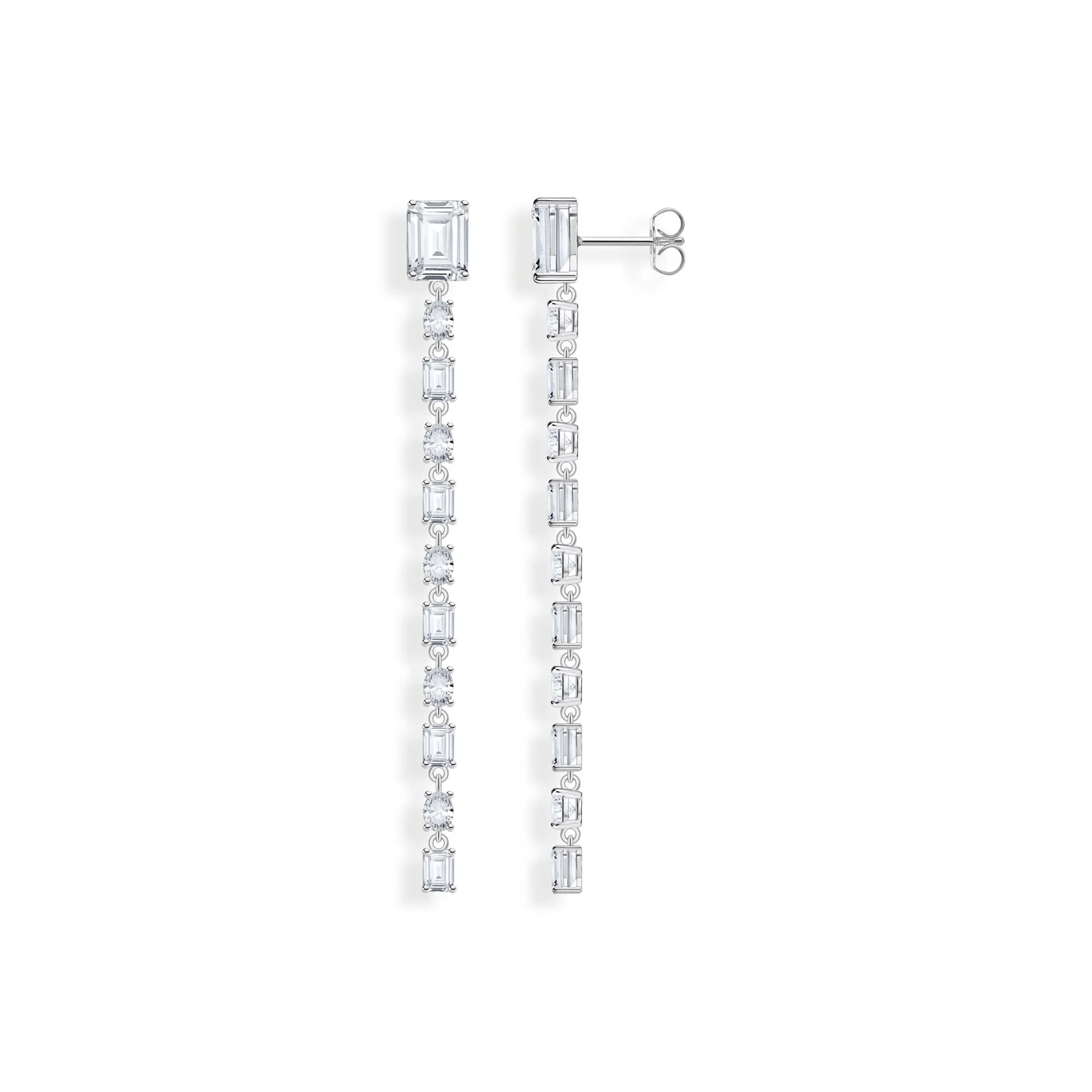 Thomas Sabo Damen Ohrringe Creolen mit weißen Steinen in Silber