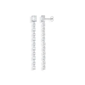 Thomas Sabo Damen Ohrringe Creolen mit weißen Steinen in Silber