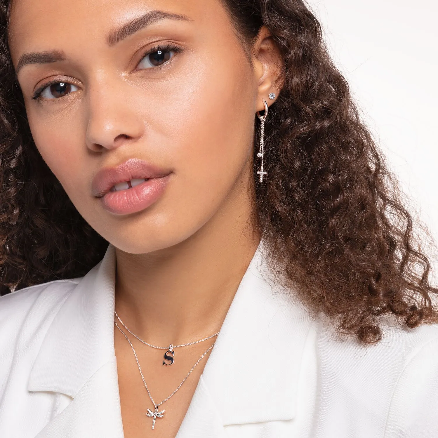 Thomas Sabo Damen Ohrringe Ohrstecker mit weißem Stein (Einzelstück)