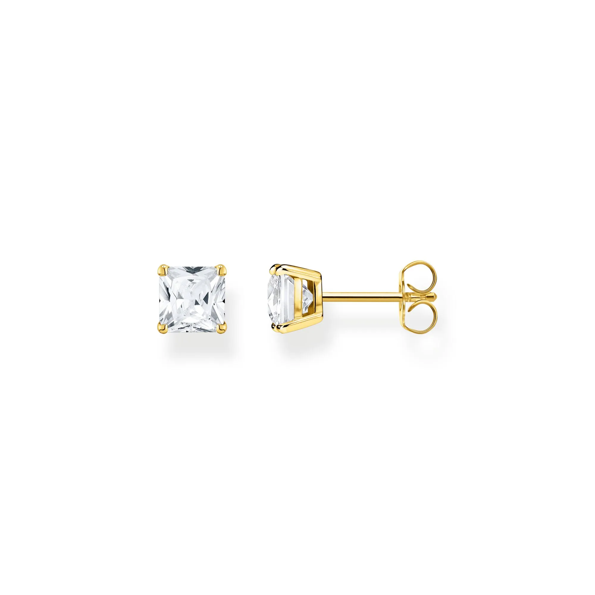 Thomas Sabo Damen Ohrringe Ohrstecker weißer Stein Gold