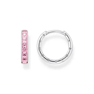 Thomas Sabo Damen Ohrringe Heritage Pink und Silber Creolen