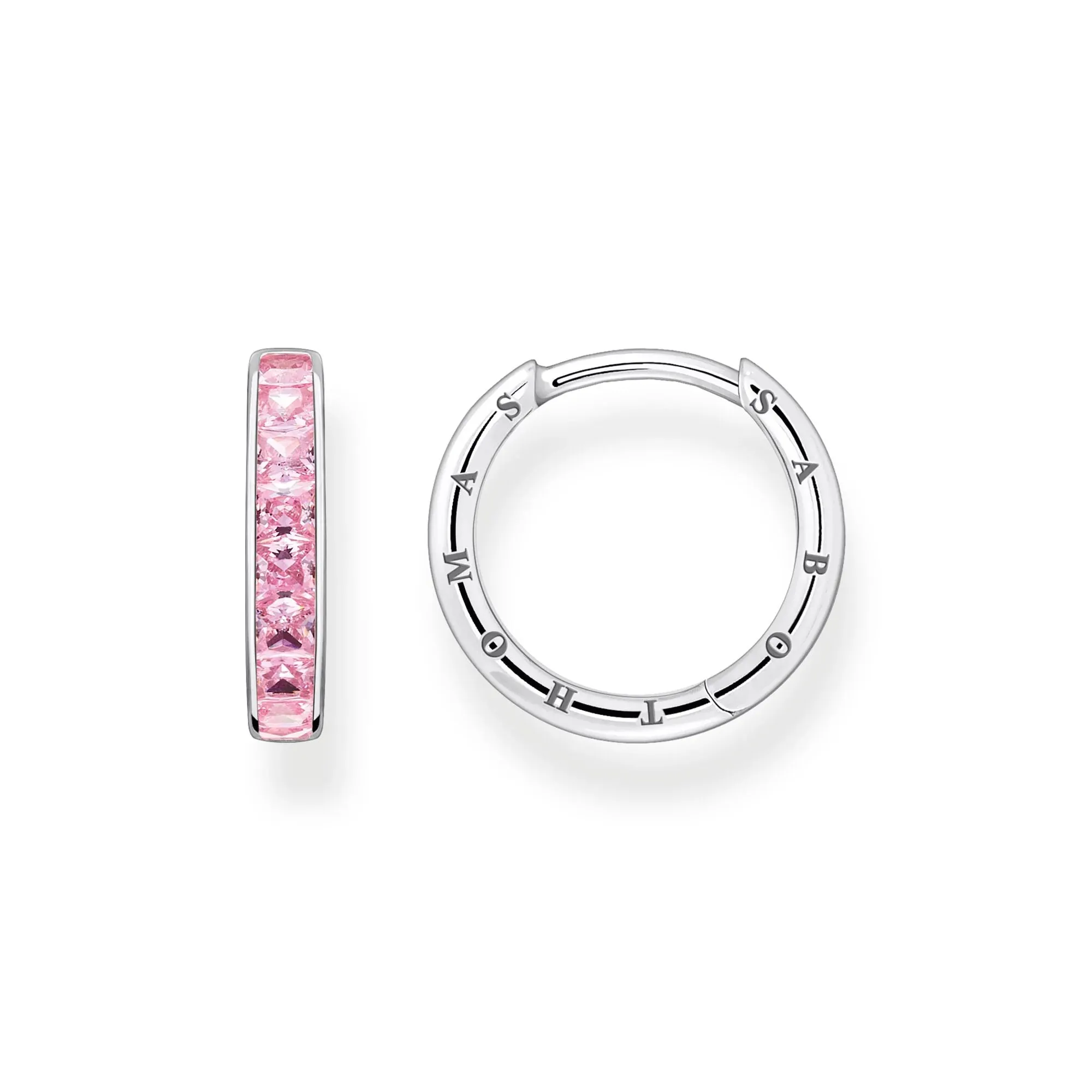 Thomas Sabo Damen Ohrringe Heritage Pink und Silber Creolen