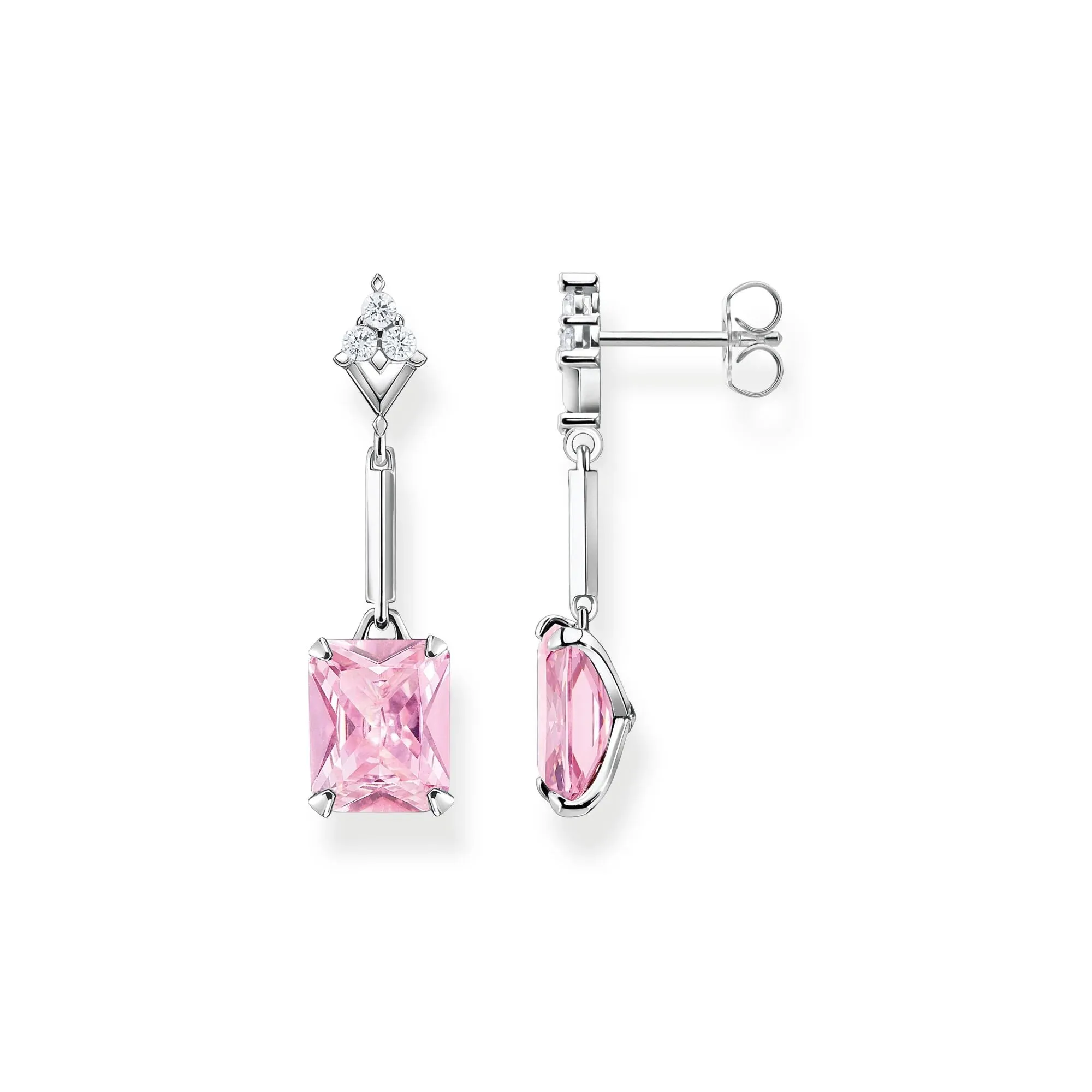 Thomas Sabo Damen Ohrringe Heritage Pink Silber Tropfen Ohrringe