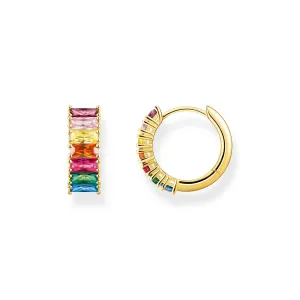 Thomas Sabo Damen Ohrringe Creolen Ohrringe mit farbigen Steinen Pavé Gold