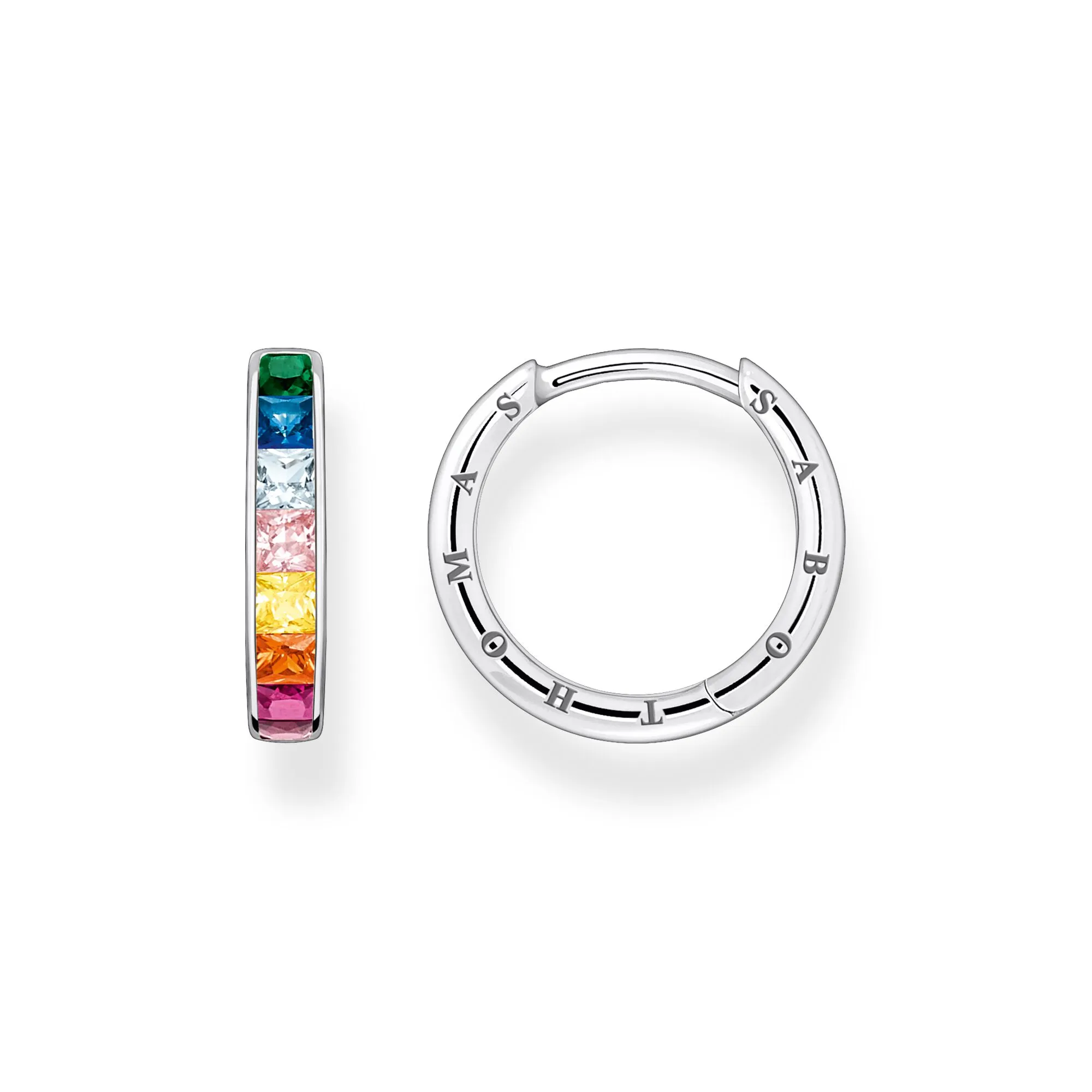 Thomas Sabo Damen Ohrringe Creolen Ohrringe mit farbigen Steinen Pavé Silber