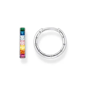 Thomas Sabo Damen Ohrringe Creolen Ohrringe mit farbigen Steinen Pavé Silber