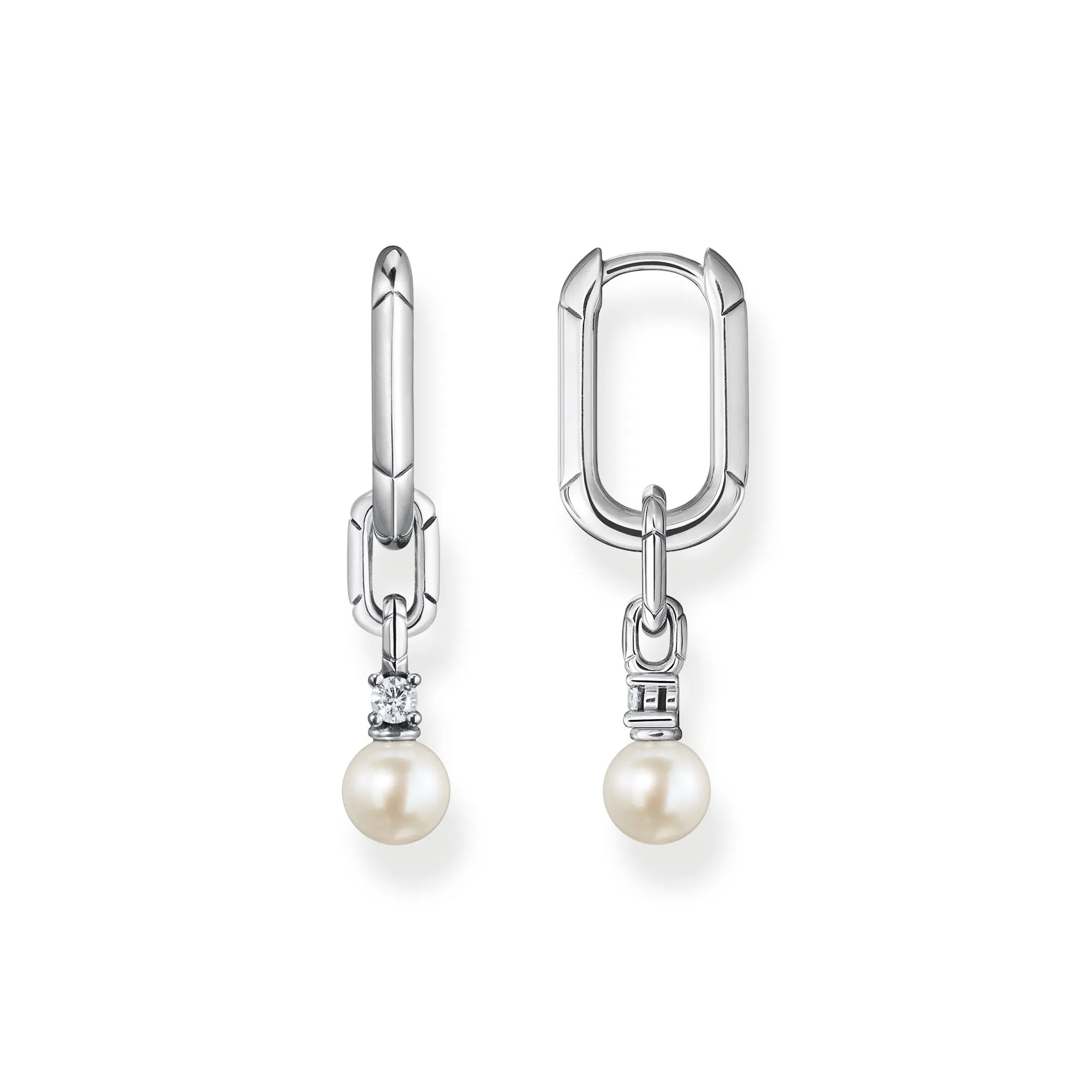 Thomas Sabo Damen Ohrringe Creolen mit Perle Silber