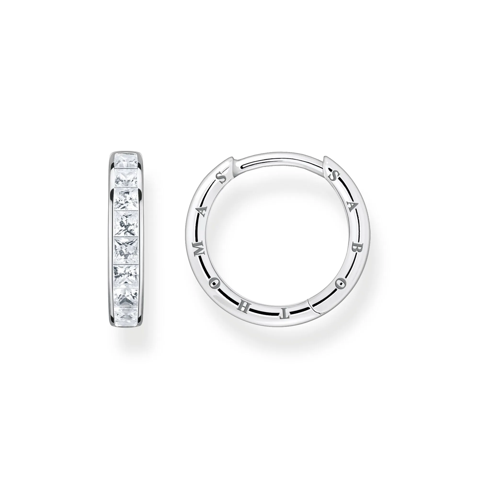 Thomas Sabo Damen Ohrringe Creolen mit weißen Steinen Pavé Silber