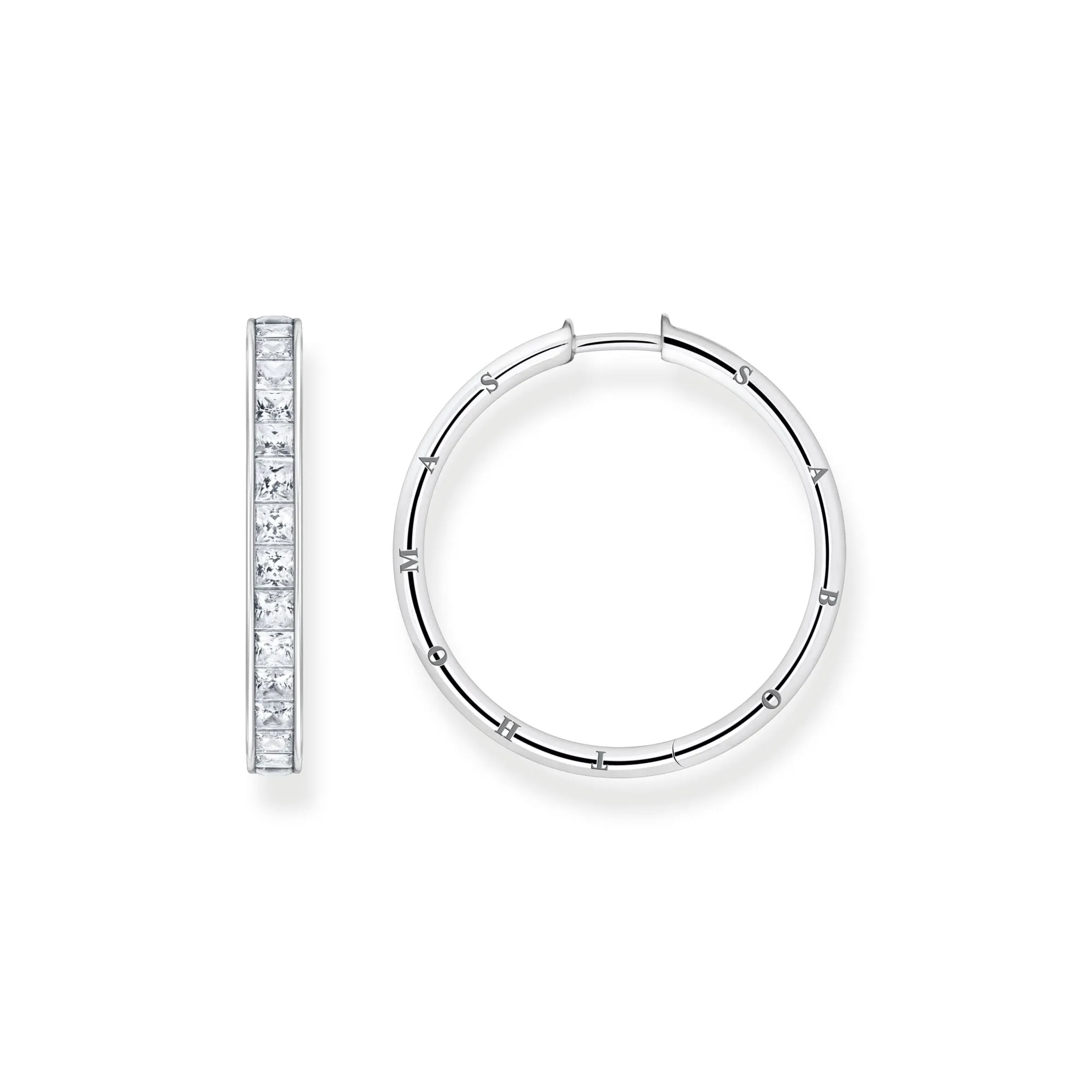 Thomas Sabo Damen Ohrringe Creolen mit weißen Steinen Pavé Silber