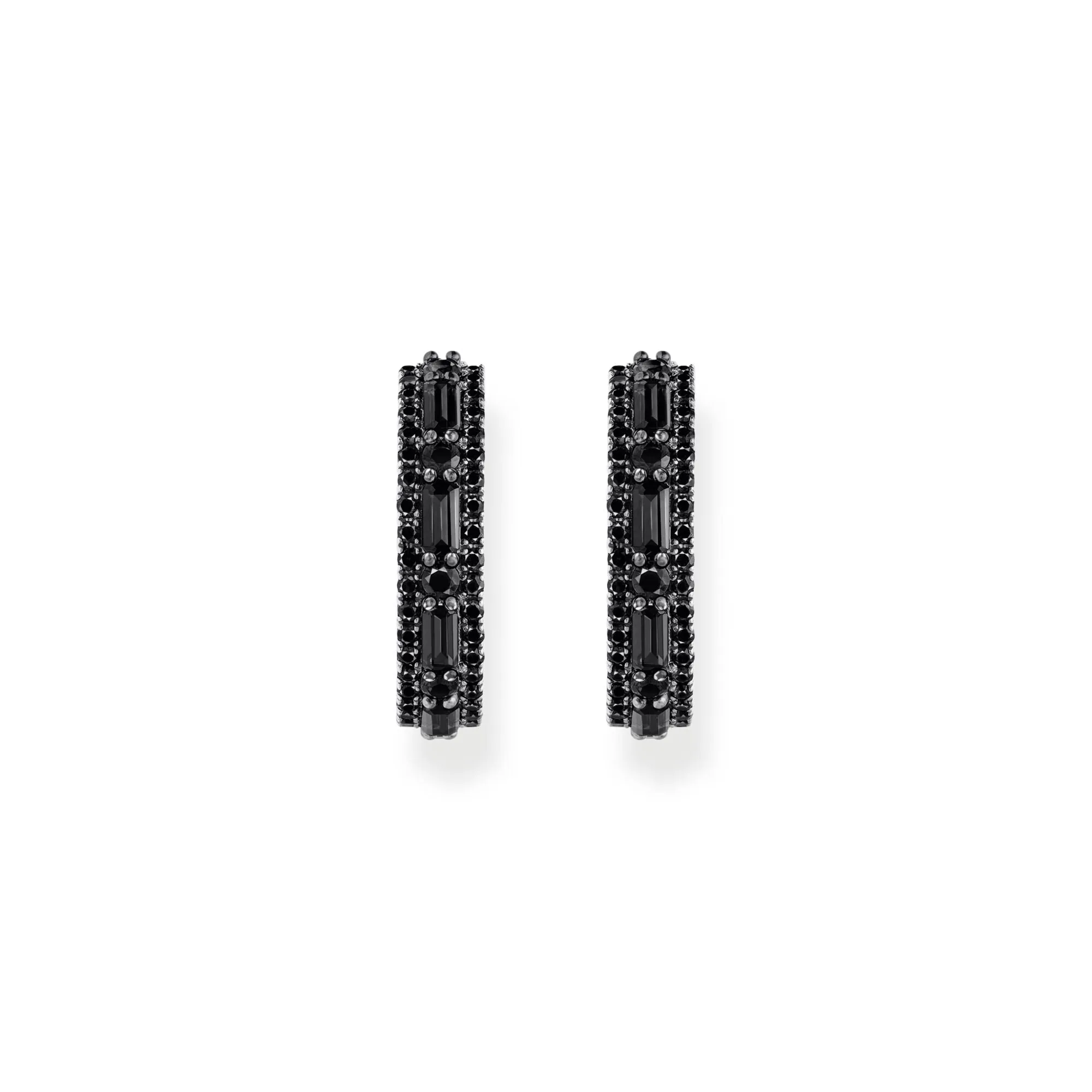 Thomas Sabo Damen Ohrringe Creolen mit schwarzen Zirkonia