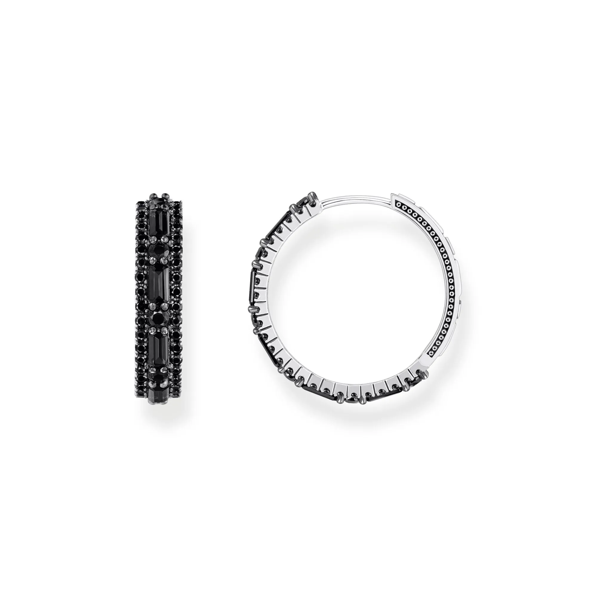 Thomas Sabo Damen Ohrringe Creolen mit schwarzen Zirkonia