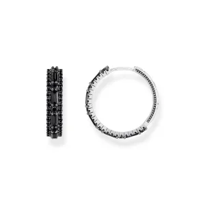 Thomas Sabo Damen Ohrringe Creolen mit schwarzen Zirkonia