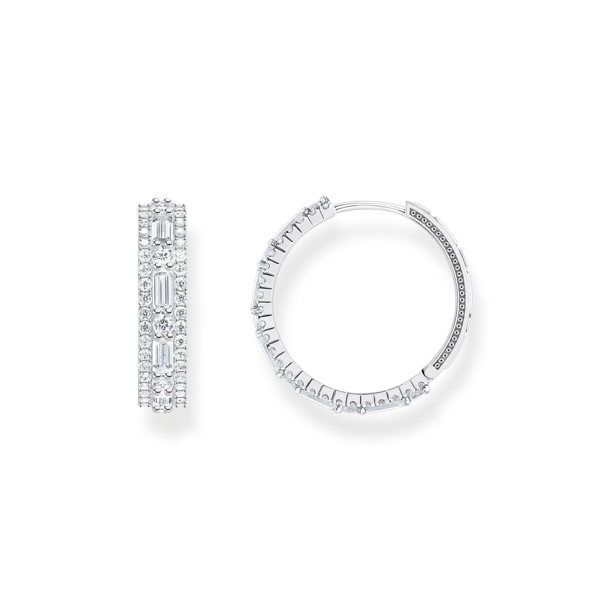 Thomas Sabo Damen Ohrringe Creolen mit weißen Steinen