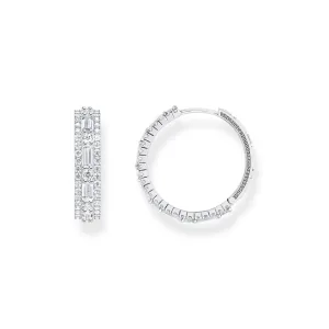 Thomas Sabo Damen Ohrringe Creolen mit weißen Steinen