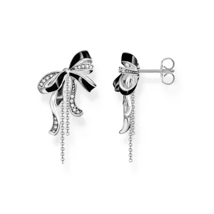 Thomas Sabo Damen Ohrringe Romantische Schleifen-Ohrringe geschwärzt