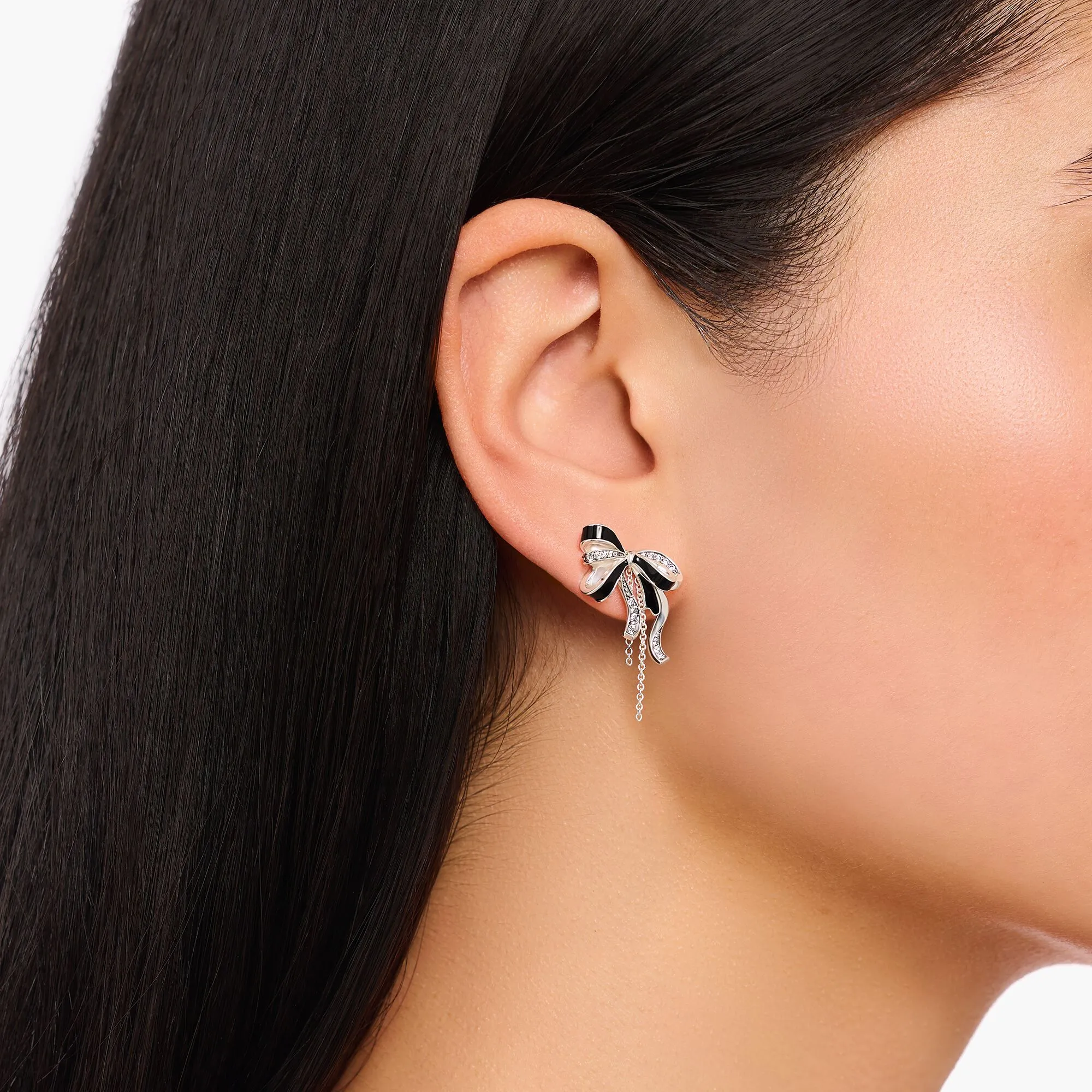 Thomas Sabo Damen Ohrringe Romantische Schleifen-Ohrringe geschwärzt