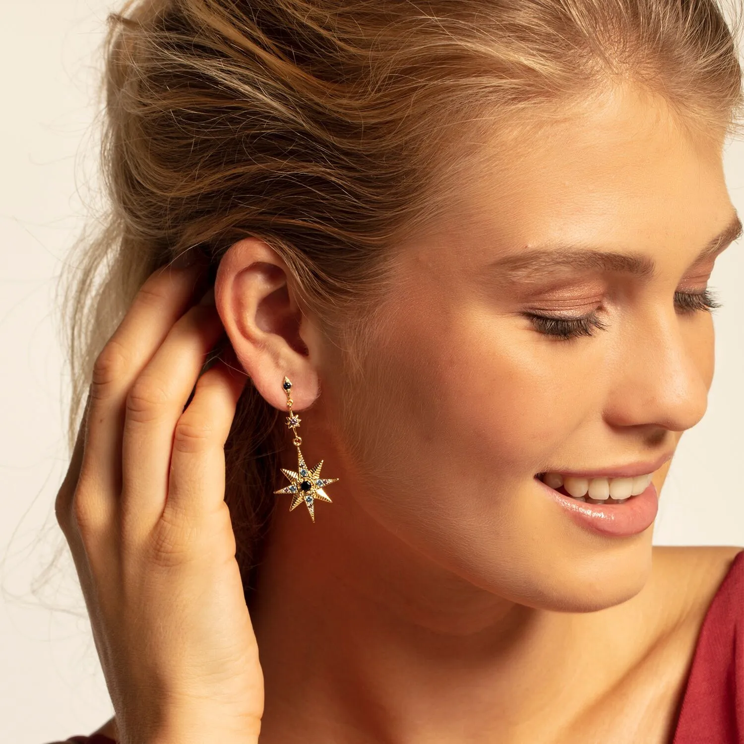 Thomas Sabo Damen Ohrringe Royalty Stern & Mond Ohrringe - Gold