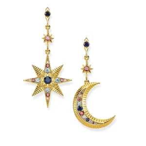 Thomas Sabo Damen Ohrringe Royalty Stern & Mond Ohrringe - Gold