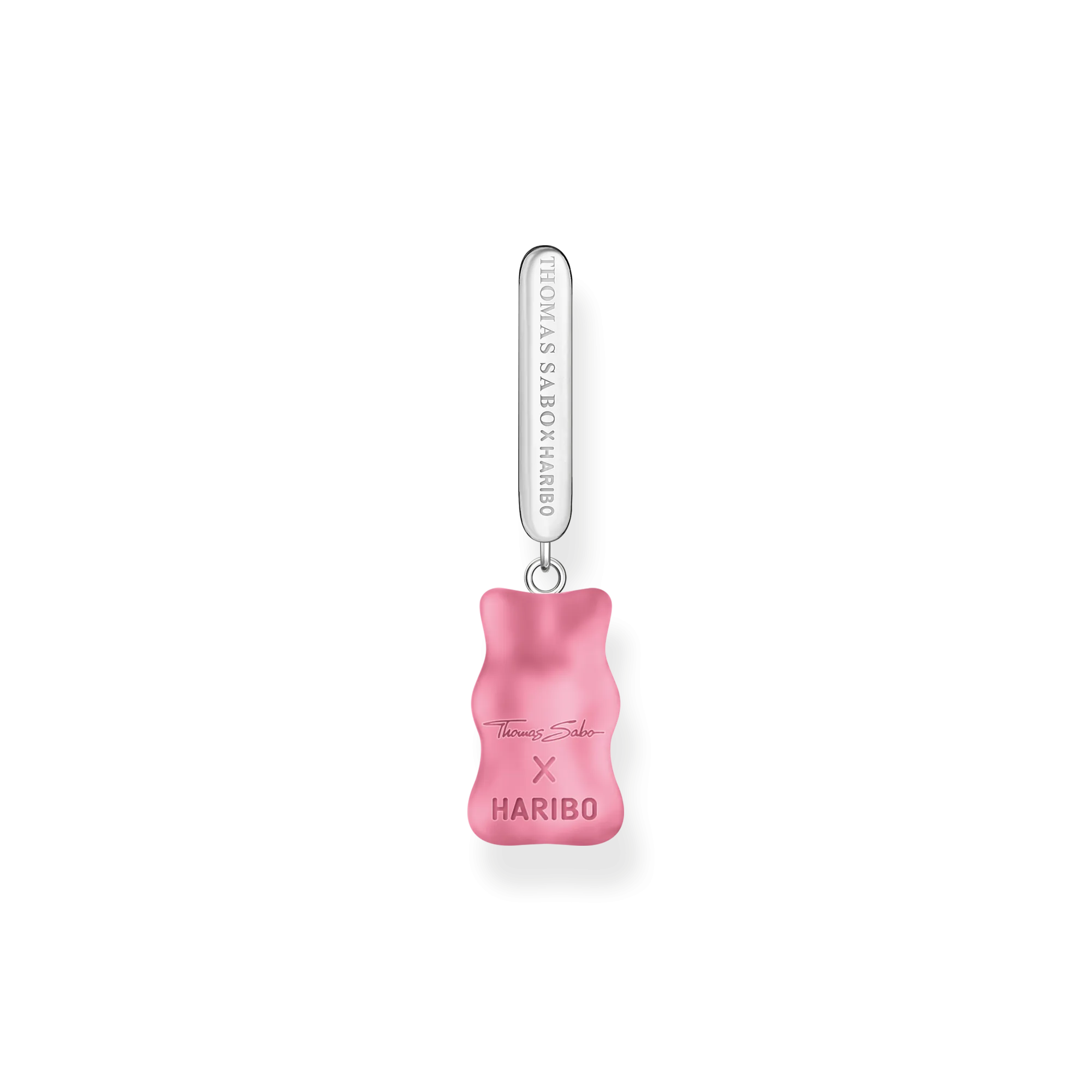 Thomas Sabo Damen Ohrringe Einzelner Ohrring mittelgroß mit rosa Goldbär