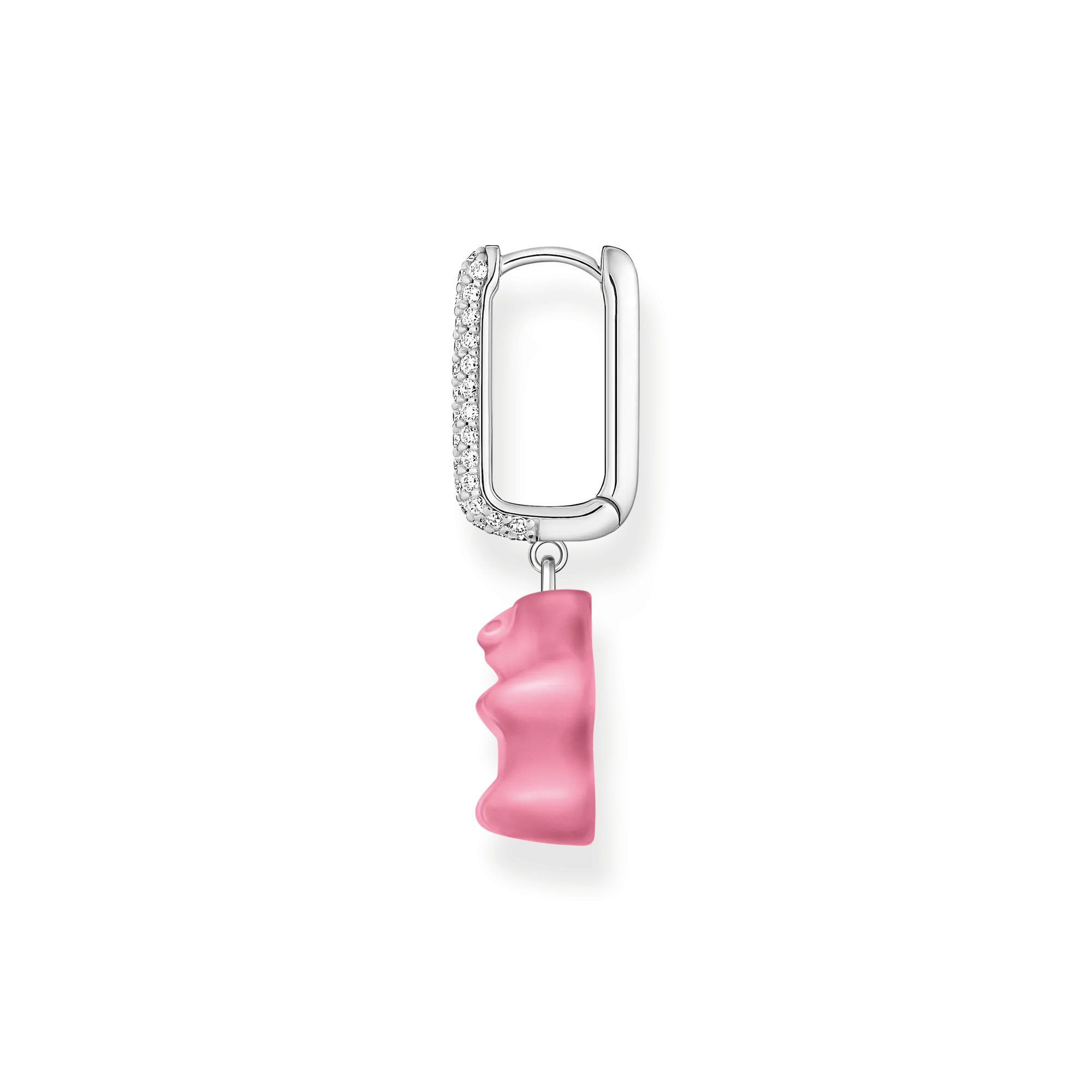Thomas Sabo Damen Ohrringe Einzelner Ohrring mittelgroß mit rosa Goldbär