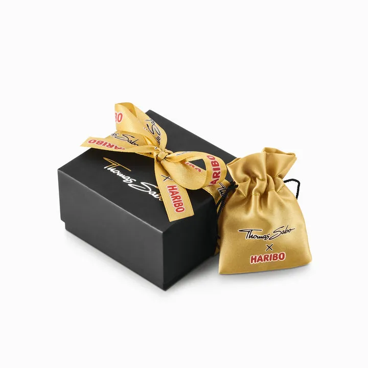 Thomas Sabo Damen Ohrringe Einzelner Ohrring mit schwarzem Goldbär-Anhänger & Zirkonia