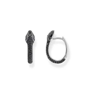 Thomas Sabo Damen Ohrringe Schlangen-Ohrringe mit schwarzen Zirkonia