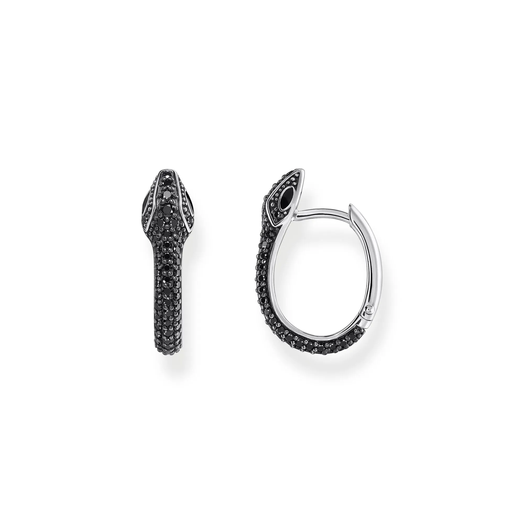 Thomas Sabo Damen Ohrringe Schlangen-Ohrringe mit schwarzen Zirkonia