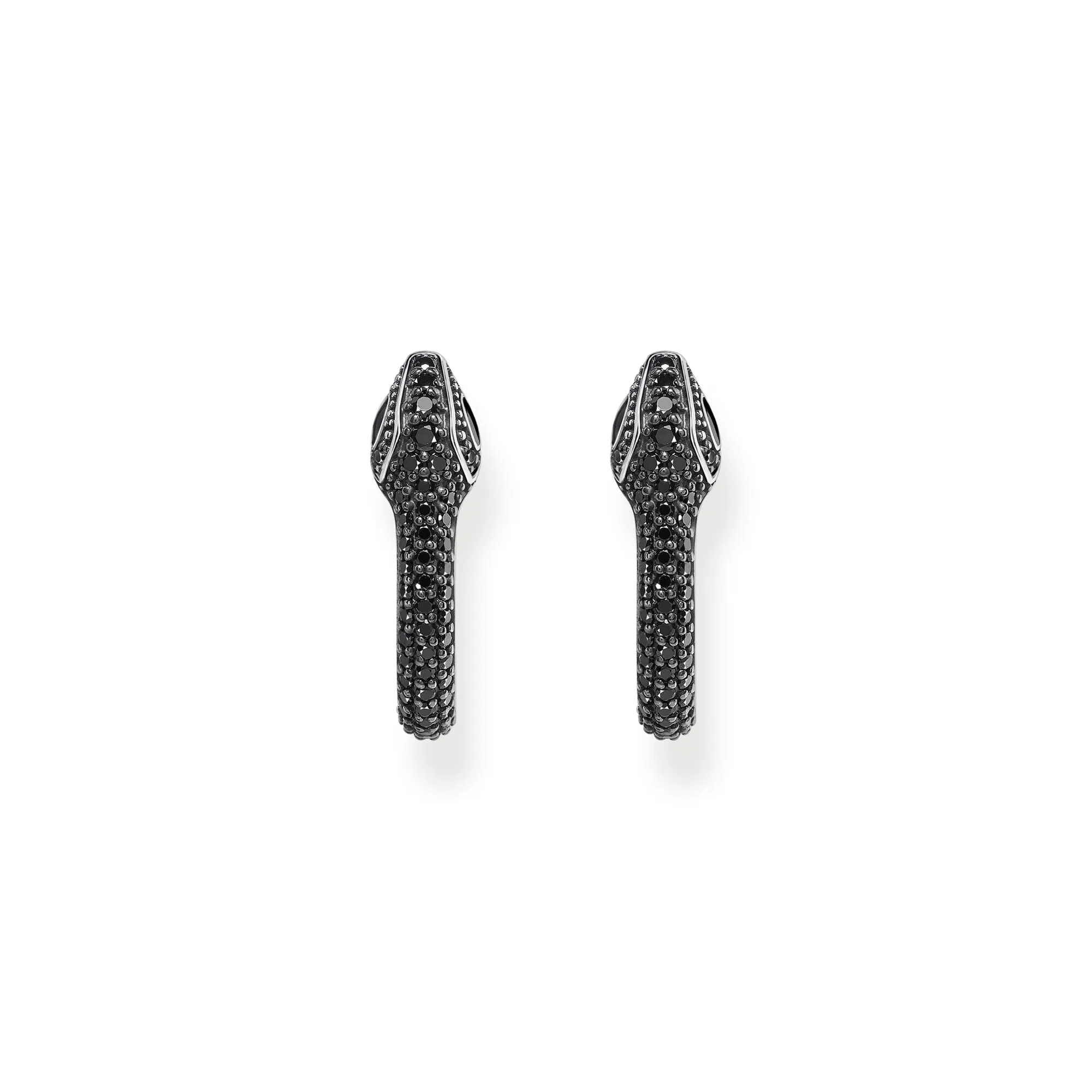 Thomas Sabo Damen Ohrringe Schlangen-Ohrringe mit schwarzen Zirkonia