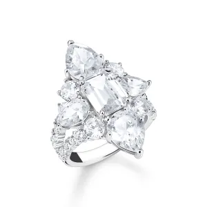 Thomas Sabo Damenringe Heritage Glam Cocktailring mit weißen Zirkonia-Steinen