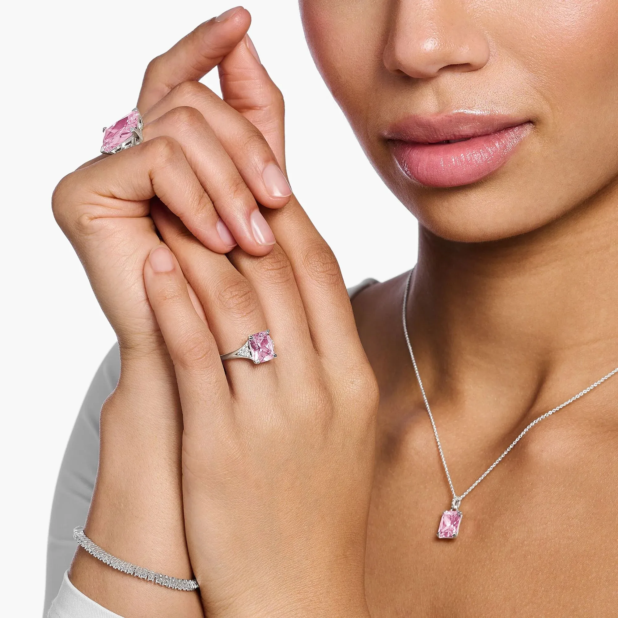 Thomas Sabo Damenring Heritage Pink Silber Cocktailring
