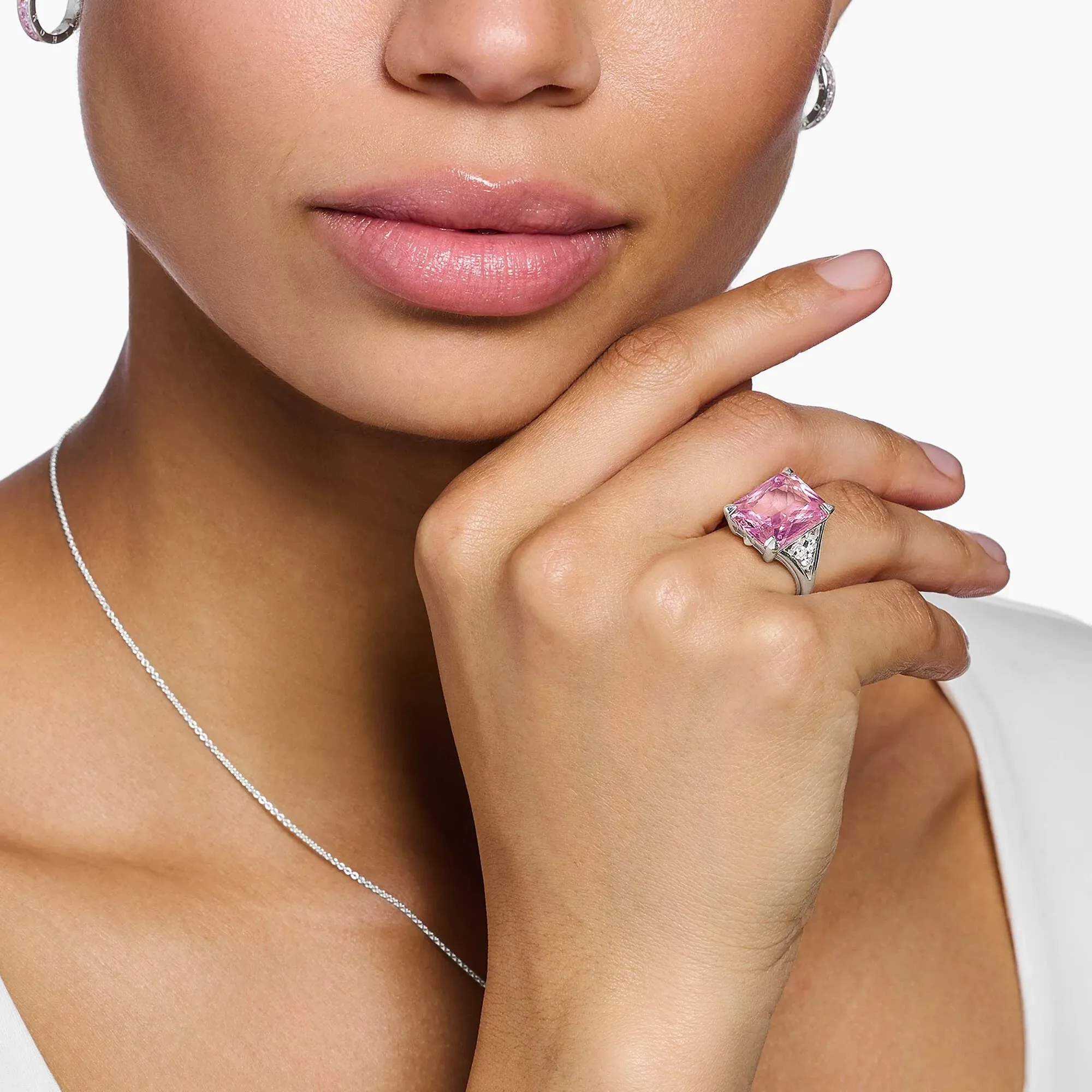Thomas Sabo Damenring Heritage Pink Stone Silberring
