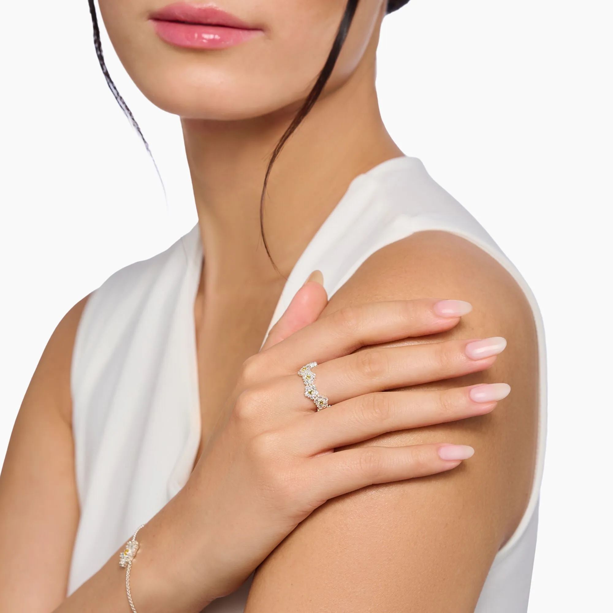 Thomas Sabo Damenringe Niedlicher Gänseblümchen-Ring in Silber