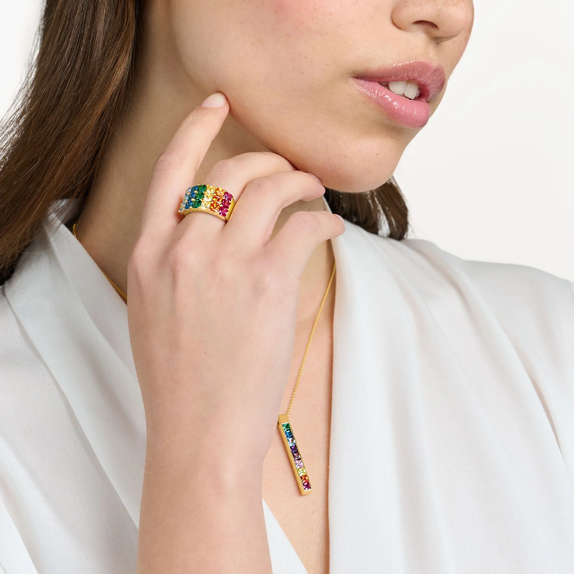 Thomas Sabo Damenringe Ring mit farbigen Steinen Pavé Gold