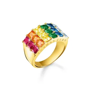 Thomas Sabo Damenringe Ring mit farbigen Steinen Pavé Gold