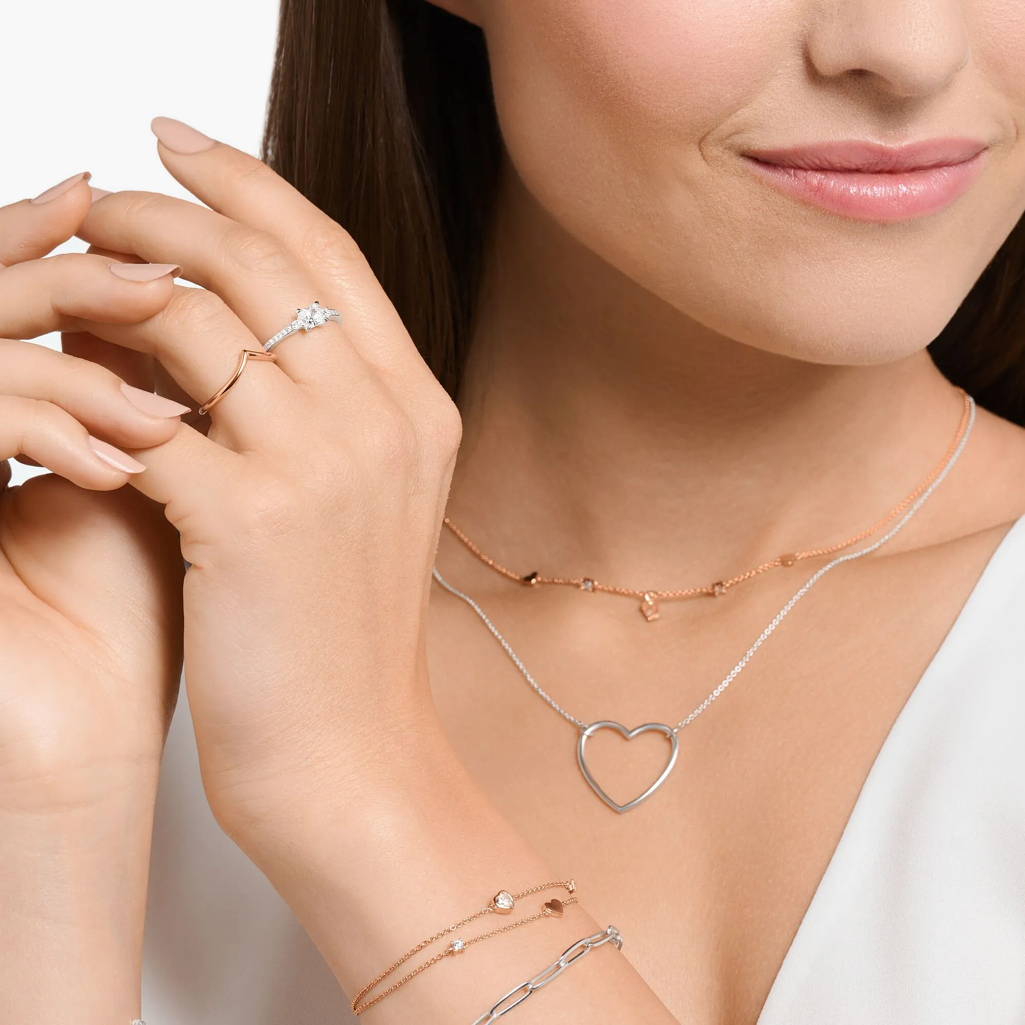 Thomas Sabo Damenringe Ring pavé weißer Stein Silber