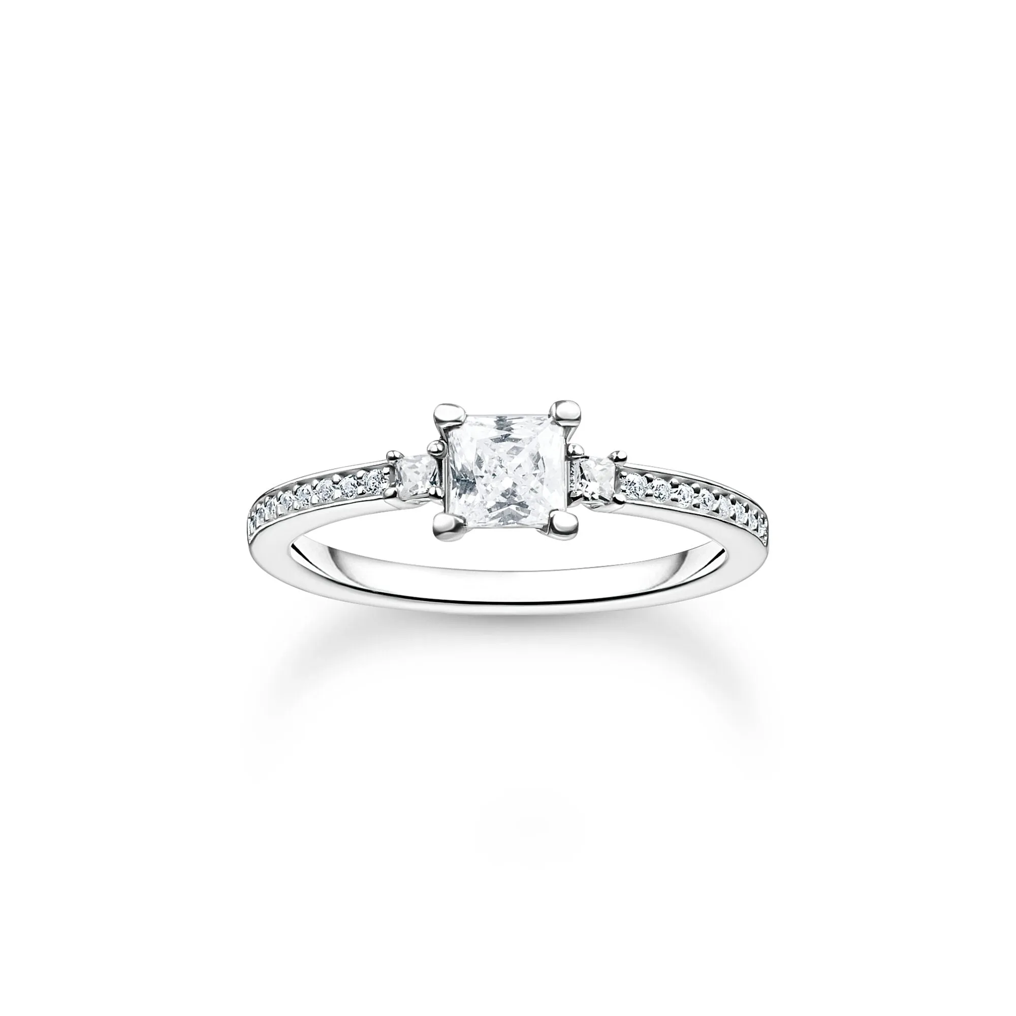 Thomas Sabo Damenringe Ring pavé weißer Stein Silber
