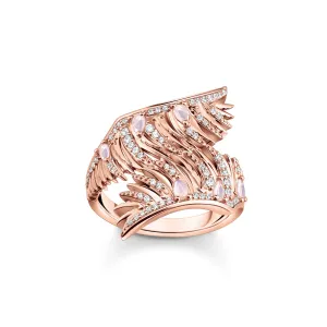 Thomas Sabo Damenringe Ring Phönixflügel mit rosa Steinen Roségold