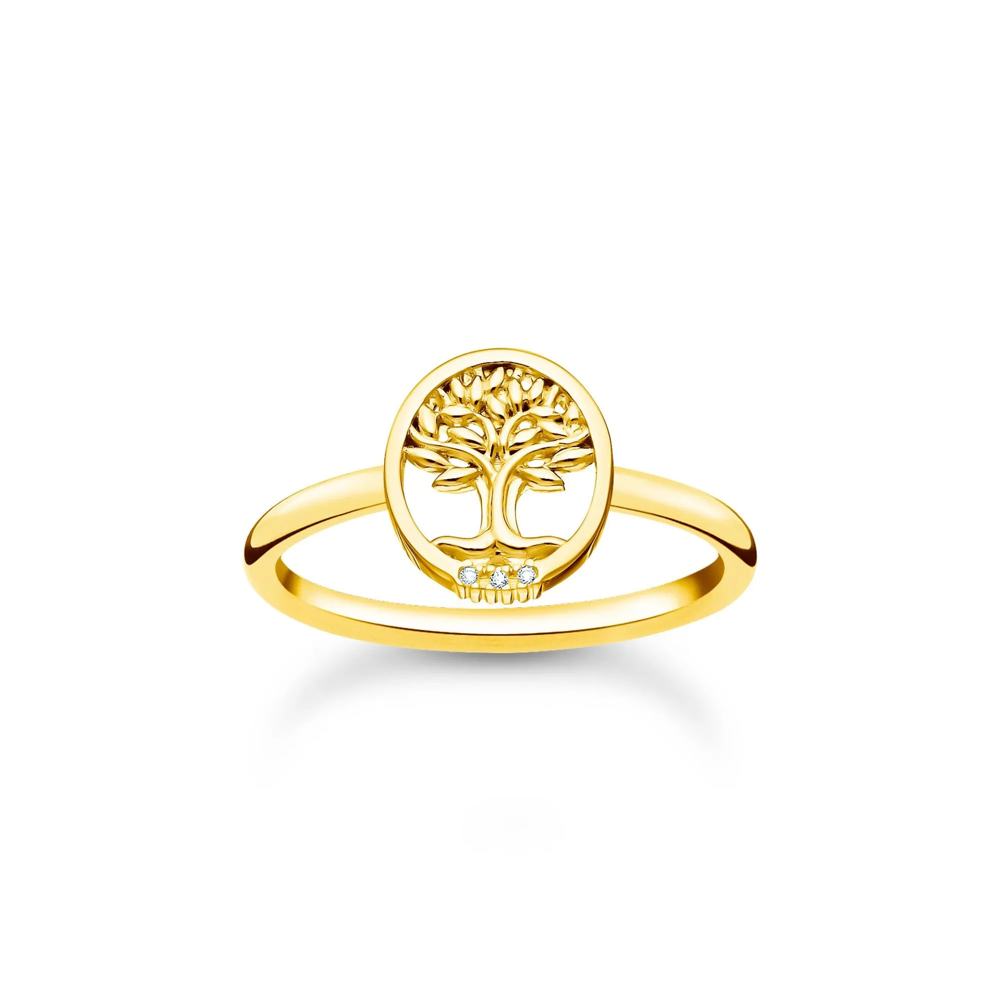 Thomas Sabo Damenringe Ring Baum der Liebe weiße Steine Gold