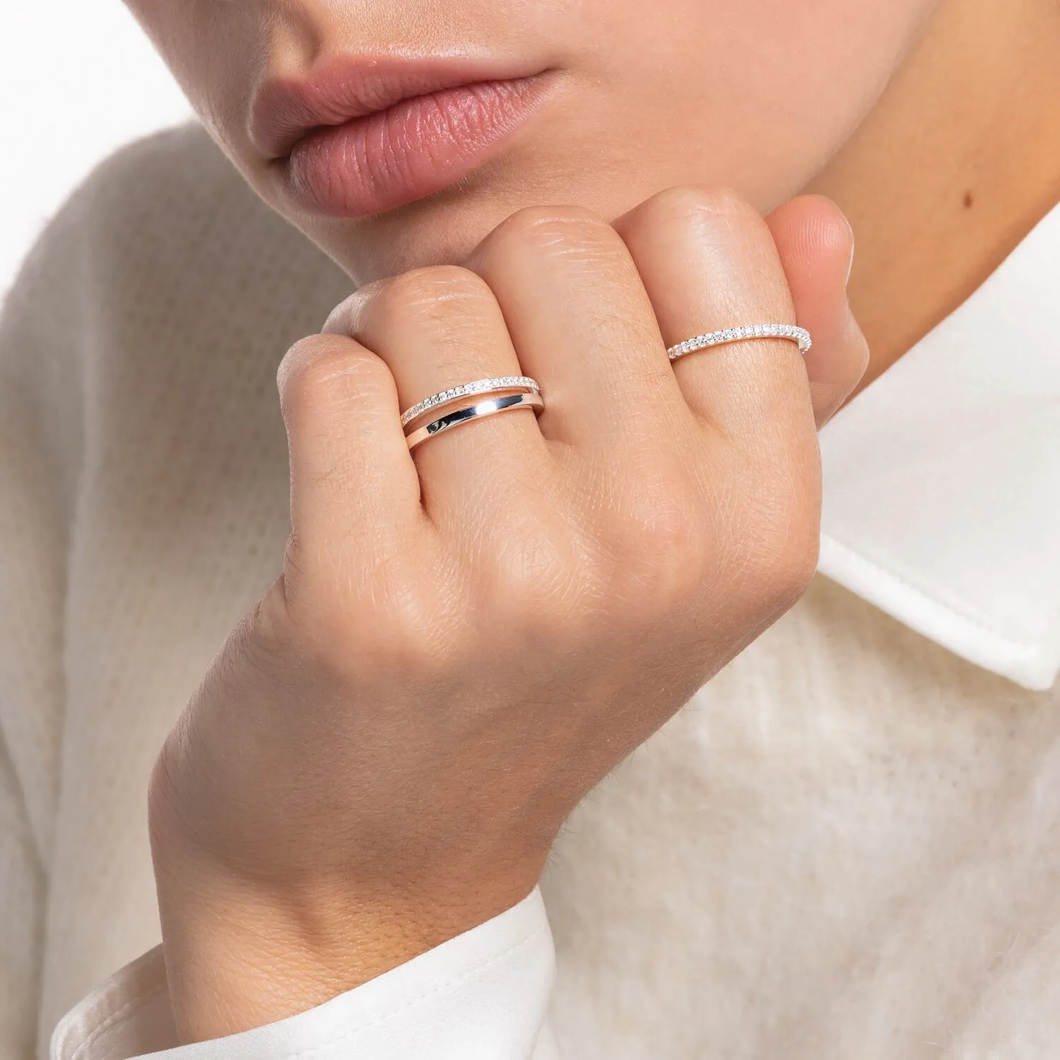 Thomas Sabo Damenringe Ring mit weißen Steinen