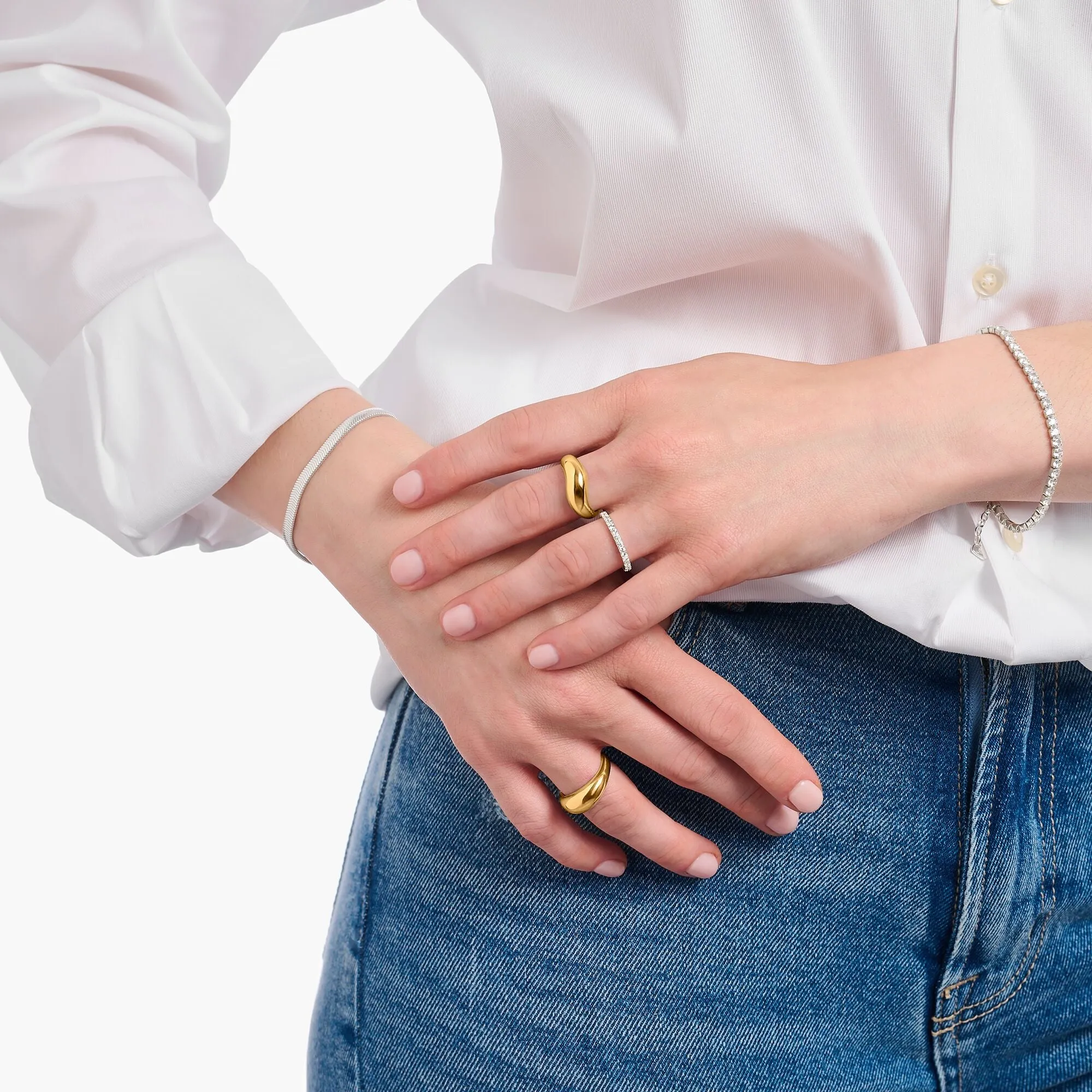 Thomas Sabo Damenringe Ring mit gebogener Form in Gold