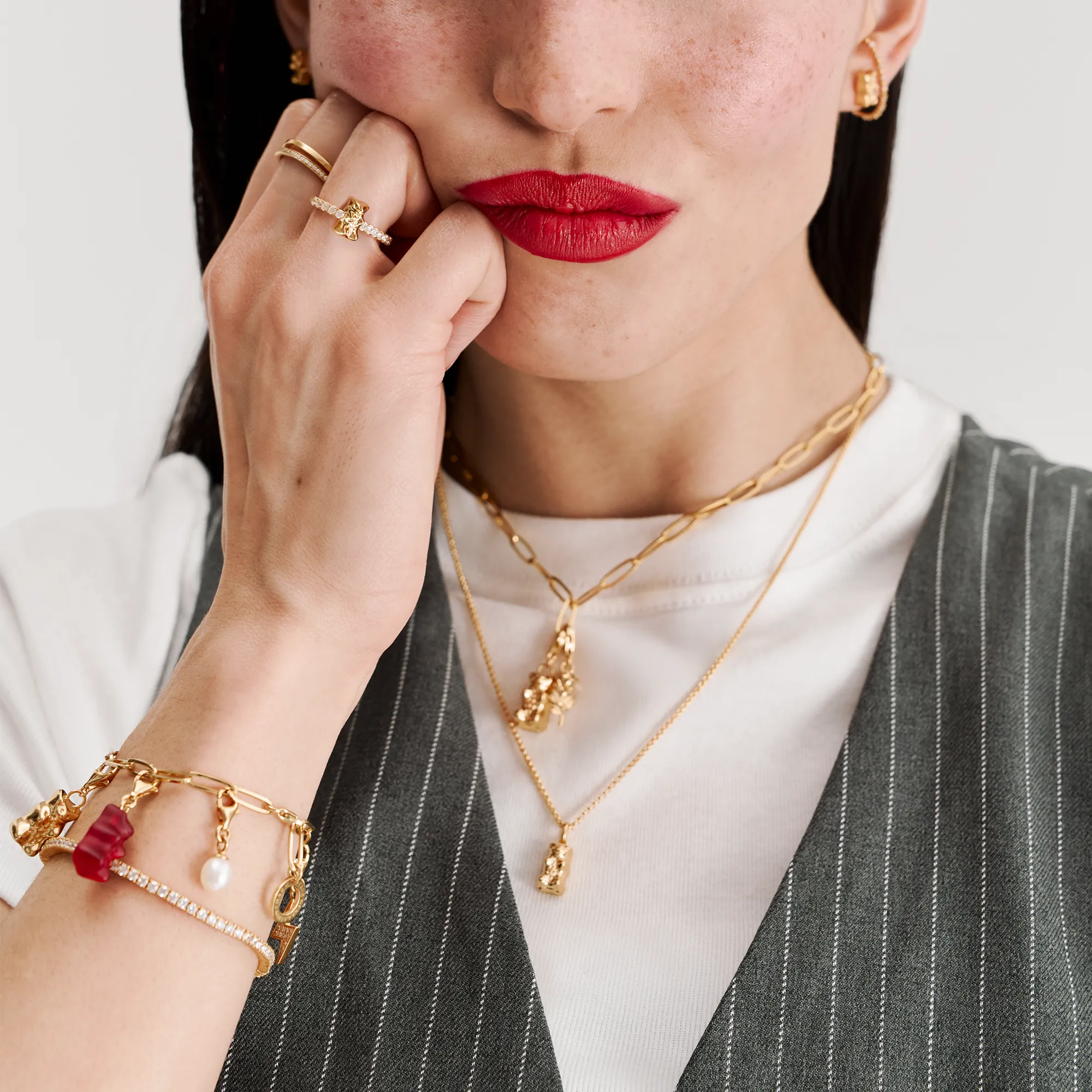 Thomas Sabo Damenringe Ring mit Gold HARIBO Goldbär und Zirkonia