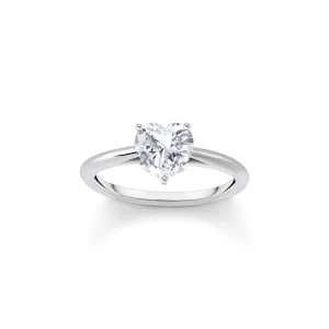 Thomas Sabo Damenringe Ring mit weißem, herzförmigem Zirkonia