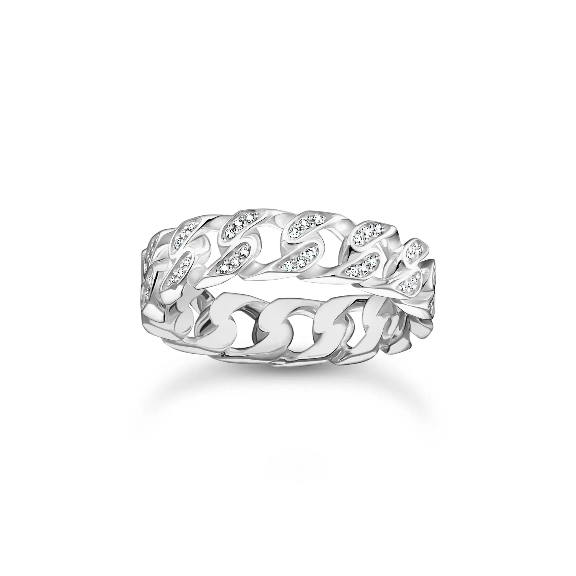 Thomas Sabo Damenringe Schmager Ring mit Kettengliedern und weißen Steinen