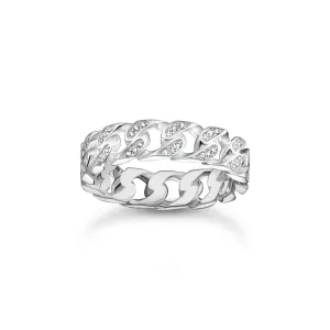 Thomas Sabo Damenringe Schmager Ring mit Kettengliedern und weißen Steinen