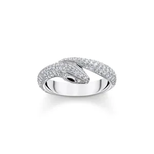 Thomas Sabo Damenringe Schlangenring mit weißem Zirkonia